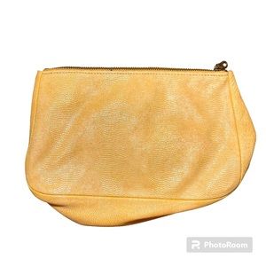 Tracey Tanner Golden Yellow snake print Embossed Leather Clutch